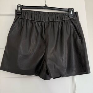 Black vegan  Leather Women's Shorts